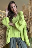 Suri Cushion Cotton Artist Smock Lime /15=